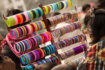Colorful bangles being sold in the market