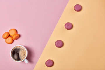 Macaroons and coffee.