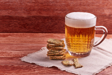 Mug of beer and snack