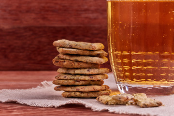 Mug of beer and snack