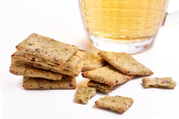 Mug of beer and snack