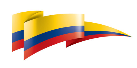 Colombia flag, vector illustration on a white background