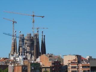 Fototapeta premium Works of the Sagrada Familia in Barcelona, ​​Spain