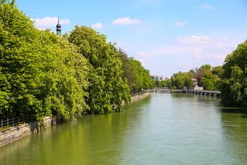 Blick von der Ludwigsbrücke in München
