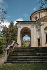 Fototapeta premium chapel along the path of the historic pilgrimage route from Sacred Mount or Sacro Monte of Varese, Italy