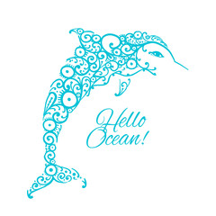 Dolphin ornate logo, sketch for your design