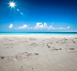 Beach background of free space for your decoration and summer ocean. 