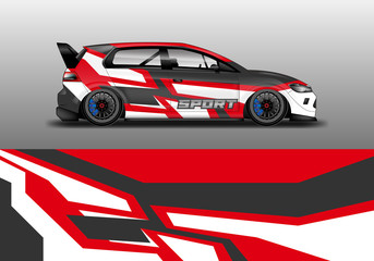 Car wrap graphic vector. Abstract stripe racing background kit designs for wrap vehicle, race car, rally, adventure and livery
