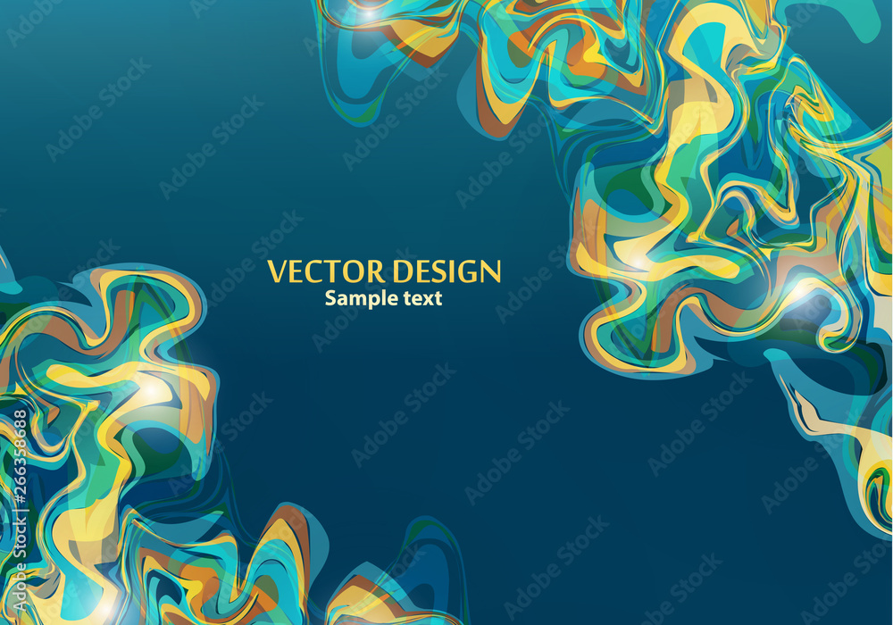 Fototapete template design for presentation, cover, flyer, banner with wavy stripes in modern style. abstract b