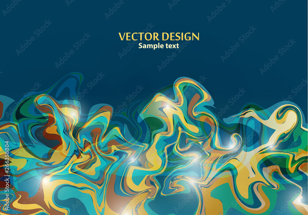 Fototapete template design for presentation, cover, flyer, banner with wavy stripes in modern style. abstract b