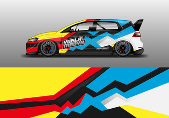 Car wrap graphic vector. Abstract stripe racing background kit designs for wrap vehicle, race car, rally, adventure and livery