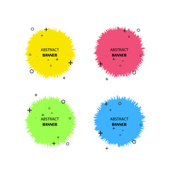 Geometric banners. Promo labels. Vector geometric shapes for advertising