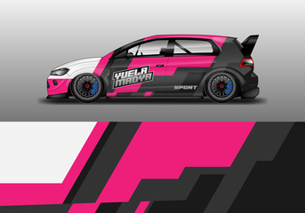 Car wrap graphic vector. Abstract stripe racing background kit designs for wrap vehicle, race car, rally, adventure and livery