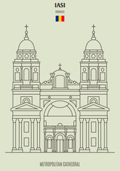 Metropolitan Cathedral in Iasi, Romania. Landmark icon