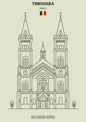 Millennium Church in Timisoara, Romania. Landmark icon