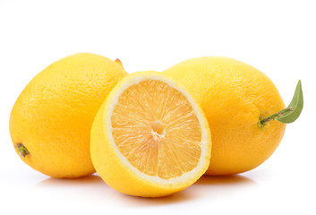 Lemon fruit on white background