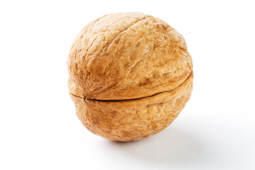 Walnut on white isolated background, clipping path, full depth of field. close up