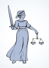 Fototapeta premium Symbol of justice. Vector drawing