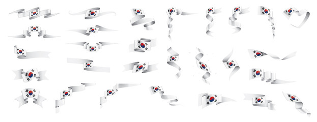 Fototapeta na wymiar South Korean flag, vector illustration on a white background