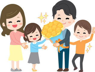 Father's Day Family Illustration