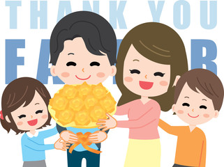 Father's Day Family Illustration