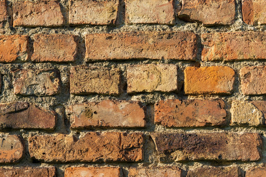 Alte authentische Backsteinmauer Hintergrund
