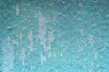 Illustration of an azure textured background showing pealing dripping paint 