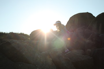 kid on the rocks 
