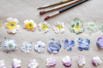 Creative Spring Background Process Making Silk Flowers Decoration