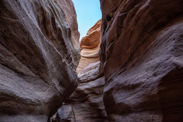 Beautiful landscape view of the Red Canyon in Eilat, Israel. Taken during a sunny sunrise.