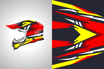 Helmet wrap motorcycle design vector . Eps 10 