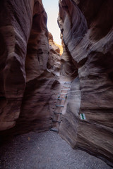 Beautiful landscape view of the Red Canyon in Eilat, Israel. Taken during a sunny sunrise.