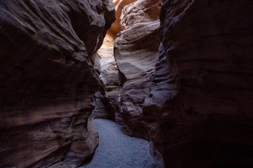 Beautiful landscape view of the Red Canyon in Eilat, Israel. Taken during a sunny sunrise.