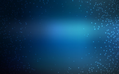 Dark BLUE vector pattern with night sky stars.