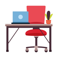 Fototapeta premium office desk chair workplace