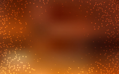 Dark Orange vector background with galaxy stars.