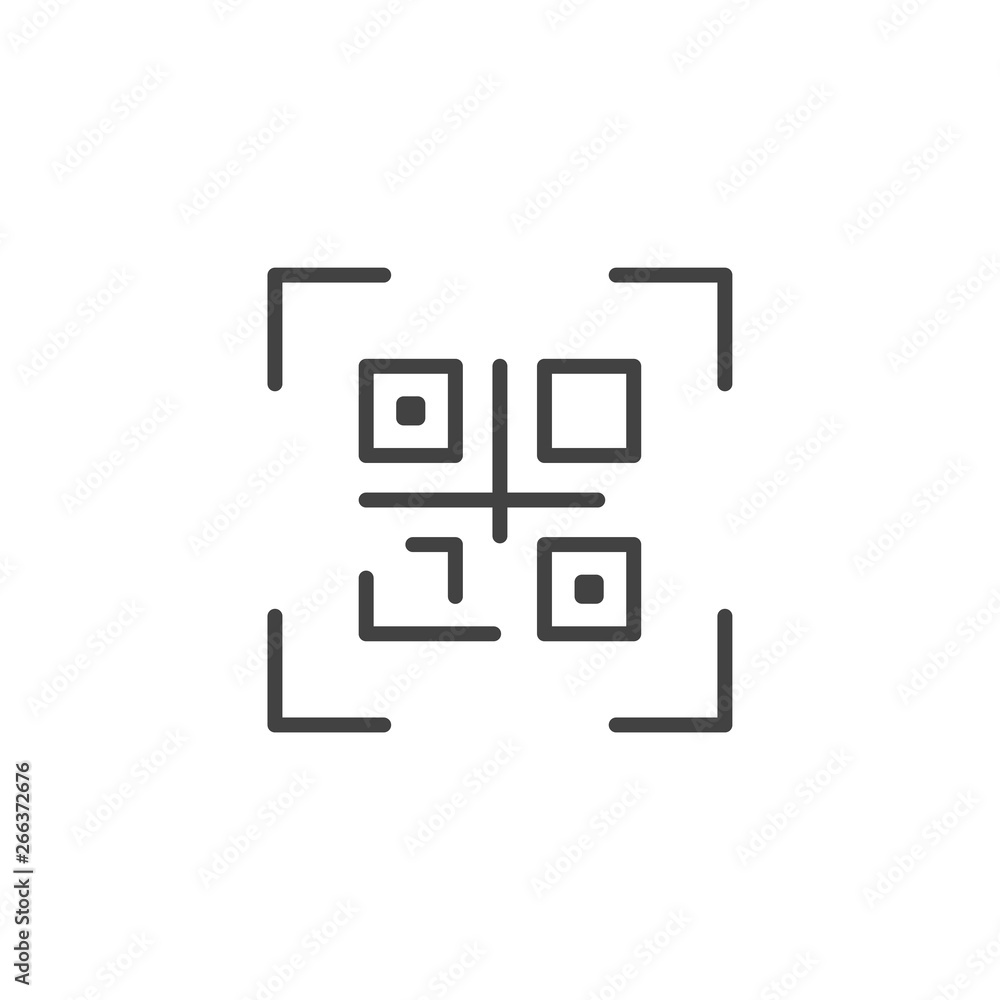 Poster qr code linear icon