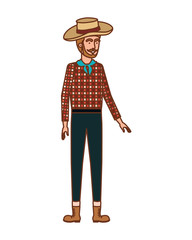 man farmer with straw hat
