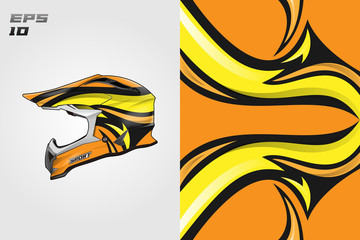 Helmet wrap vector motor design, livery background Eps 10