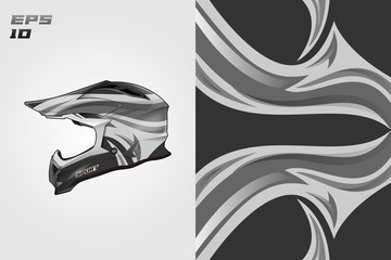 Helmet wrap vector motor design, livery background Eps 10
