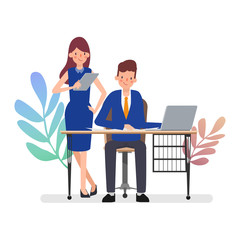 Business people teamwork character. Animation scene people community.