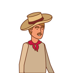 man farmer with straw hat