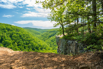 Whitaker Point Landscape view from rock cliff hiking trail, Ozark mountains, nwa northwest arkansas