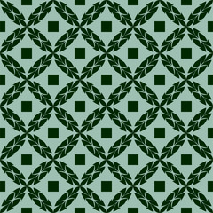 Fototapeta premium White pattern on dark green background. Seamless pattern. Abstract.