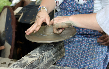 Pottery, the process of forming vessels and other objects with clay and other ceramic materials. 