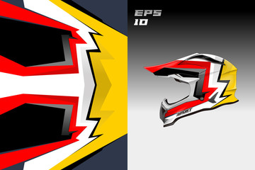 Helmet wrap vector motor design, livery background Eps 10