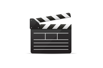 Movie clapper board vector realistic illustration - Vector 
