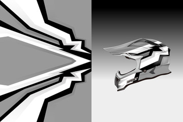 Helmet wrap vector motor design, livery background Eps 10
