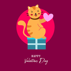 Cute cats in love. Valentines day Vector