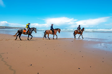 Horse riding at Carapateira beach in the Algarve Portugal